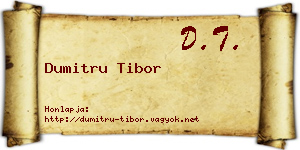 Dumitru Tibor névjegykártya